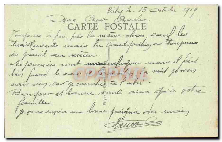 Vichy CPA Quais de l'allier  — Rückseite