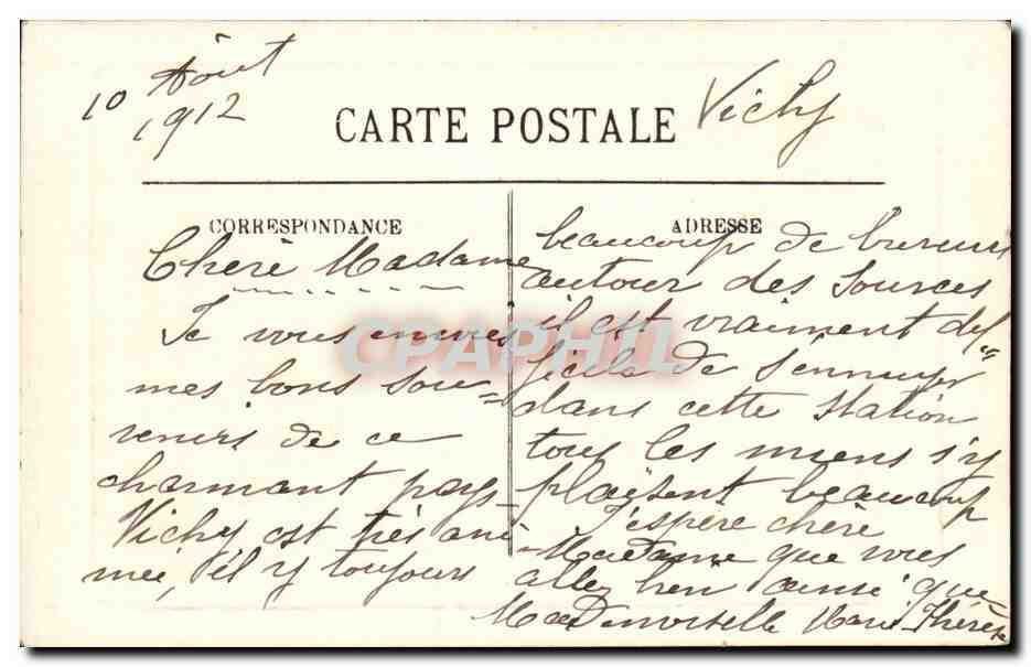 Vichy CPA La maison de Madame de Sevigne — Rückseite