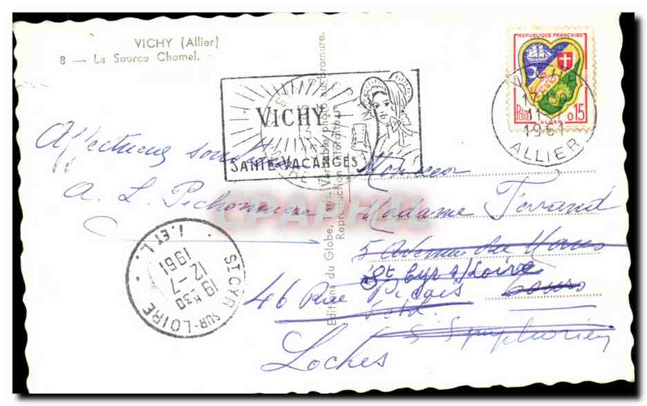Vichy CPA Source Chomel — Verso