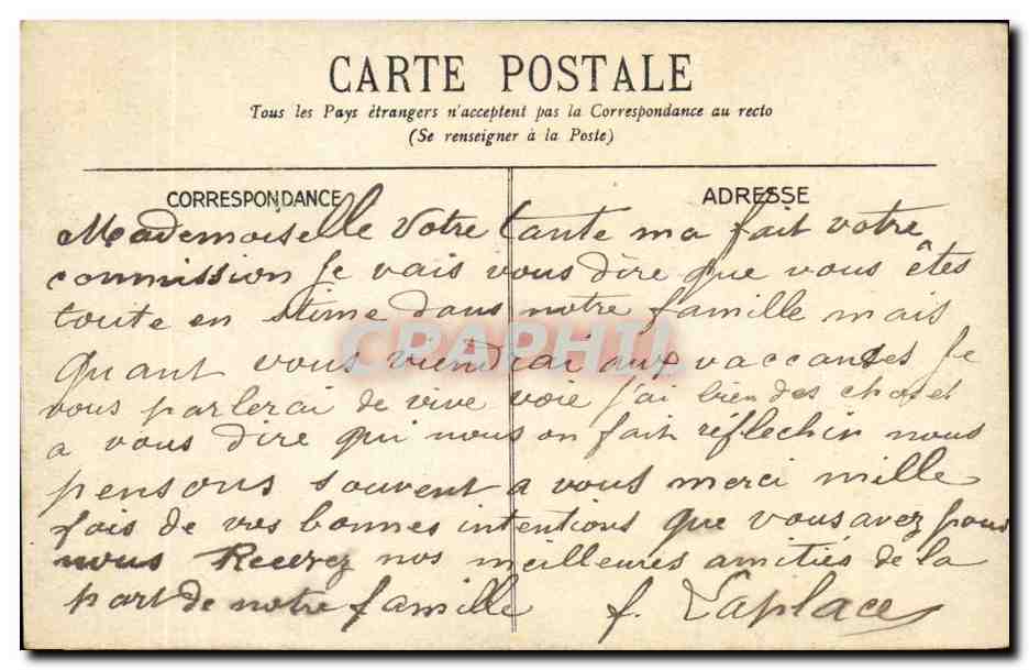 Vichy CPA Pavillon SEvigne — Rückseite
