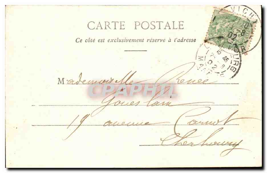 Vichy CPA Le pont sur l'Allier — Verso