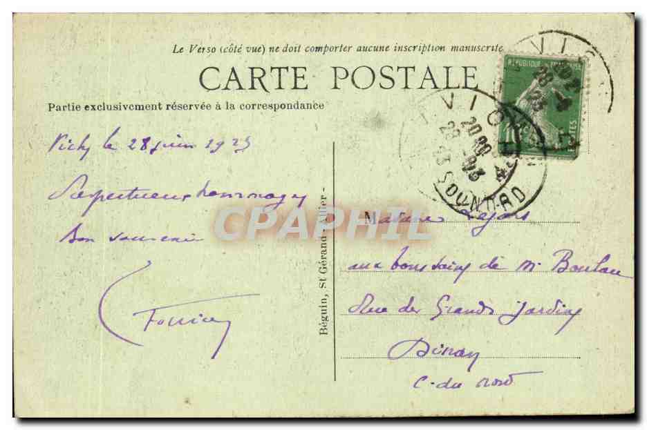 Vichy CPA Le hall — Verso