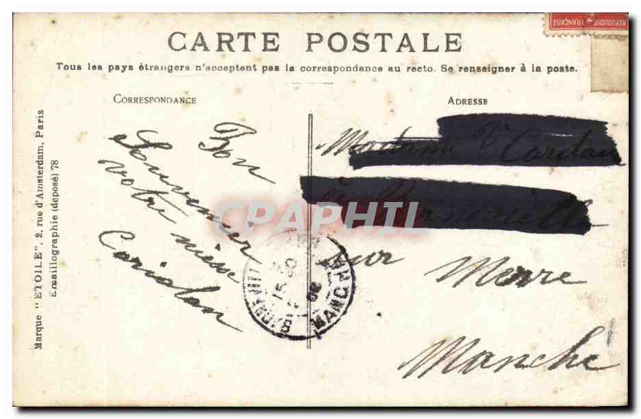 Vichy CPA la source Chomel (Gargarisoirs gratuits) — Rückseite