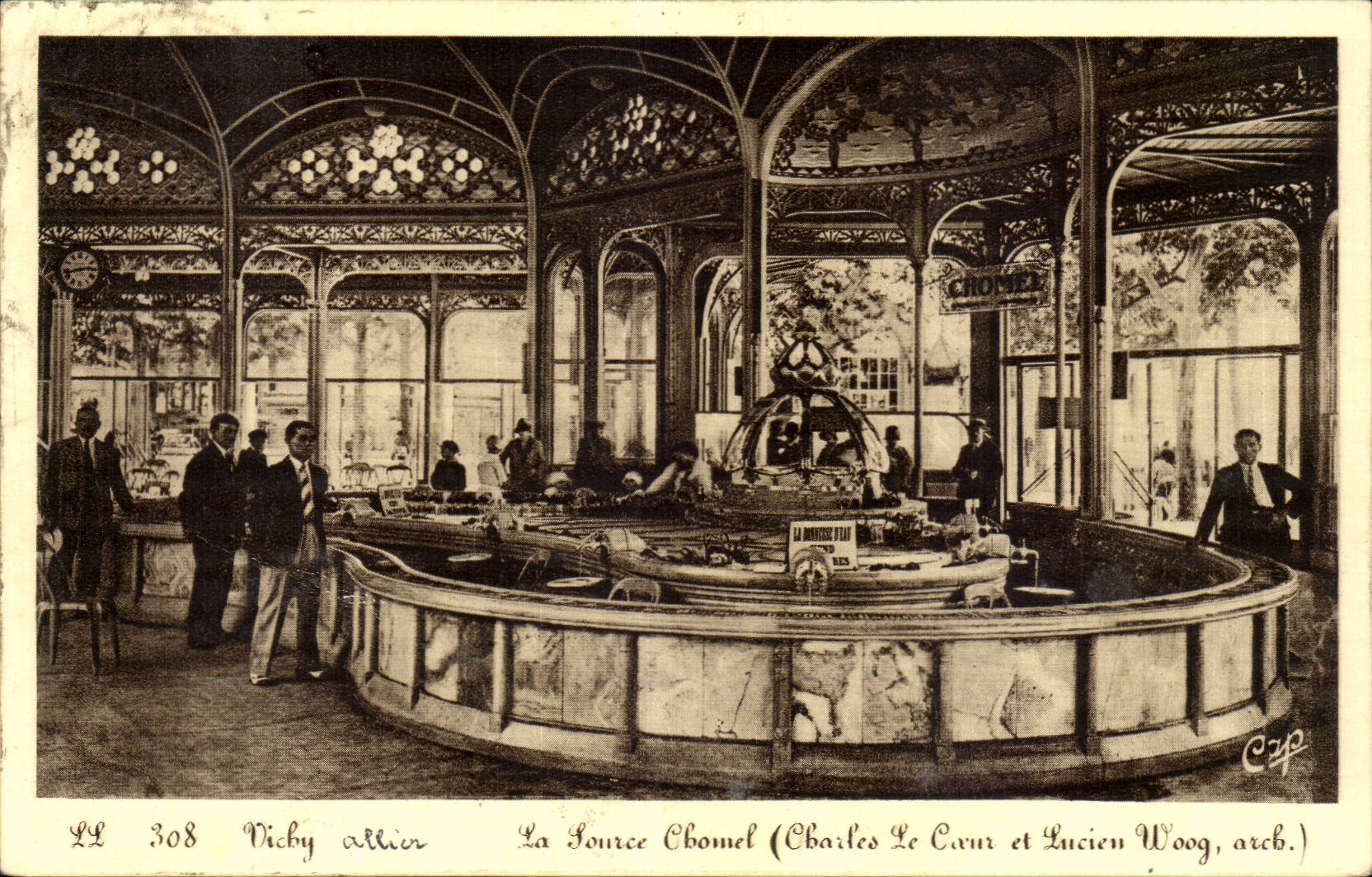 Vichy CPA La source Chomel (Charles Le Coeur et Lucien Woogt)