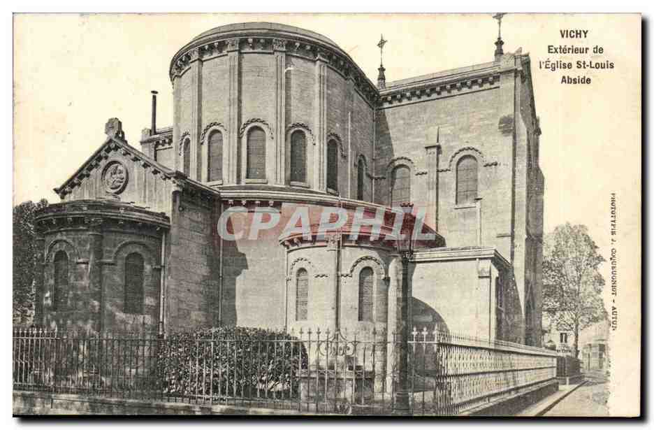 Vichy CPA Exterieur de l'eglise St Louis Abside