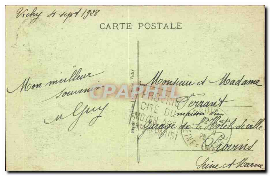 Vichy CPA le casino — Verso