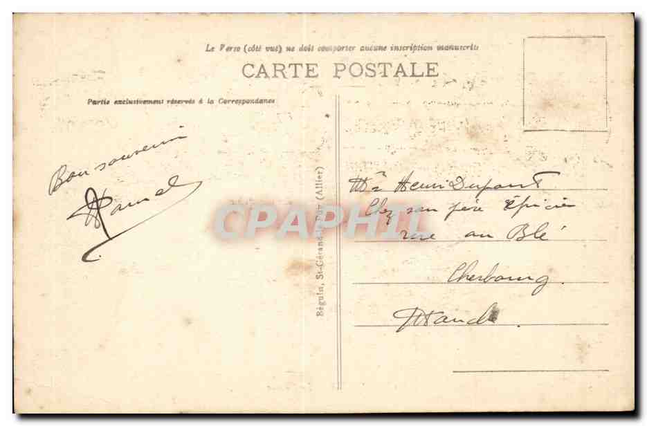 Vichy CPA Le casino — Rückseite