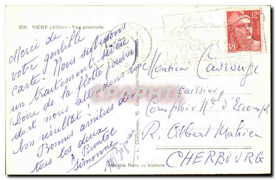 vichy CPA Vue generale — Verso