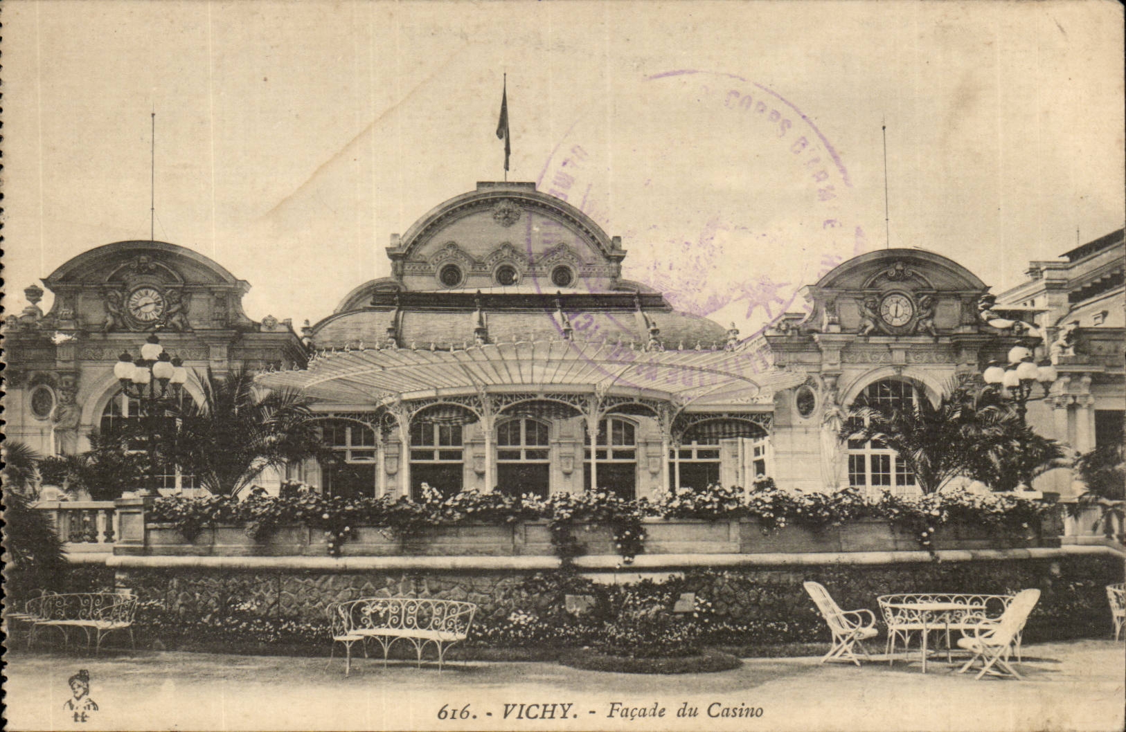 vichy CPA Facade du casino