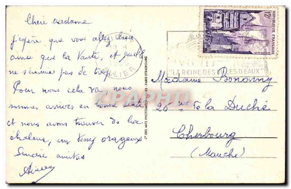 Vichy CPA Les terrasses du casino — Verso