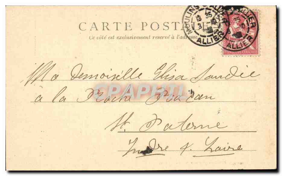 Moulins CPA Jacquemart — Verso