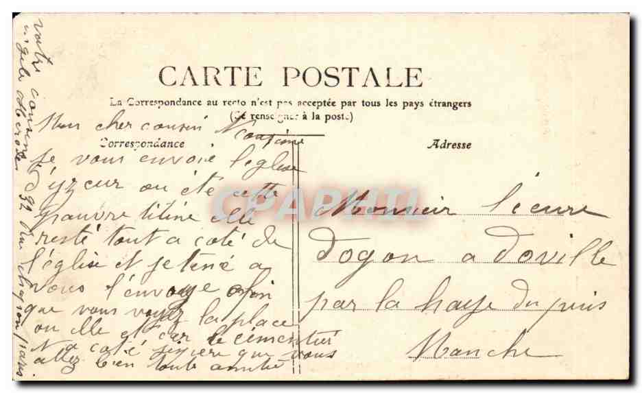 Moulins CPA Eglise d'Yzeure — Verso