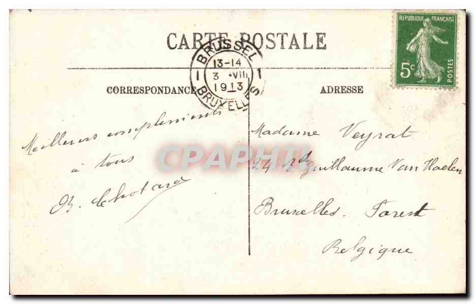 Vichy CPA Entree de la maison de Madame de Sevigne — Verso