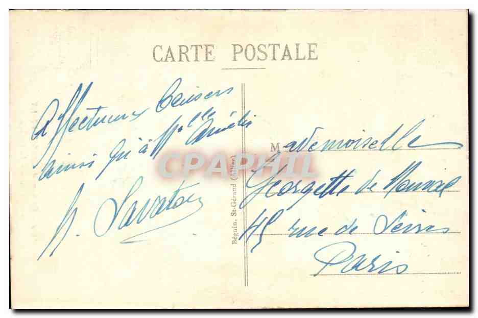 Environs de Cusset-Vichy CPA Les Malavaux La cascade — Verso