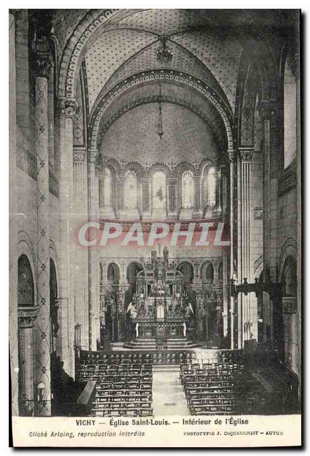 Vichy CPA Eglise Saint Louis Interieur de l'eglise