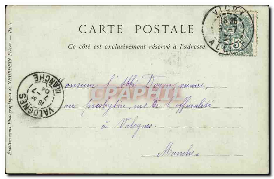 Vichy CPA L'eglise Saint Louis — Verso