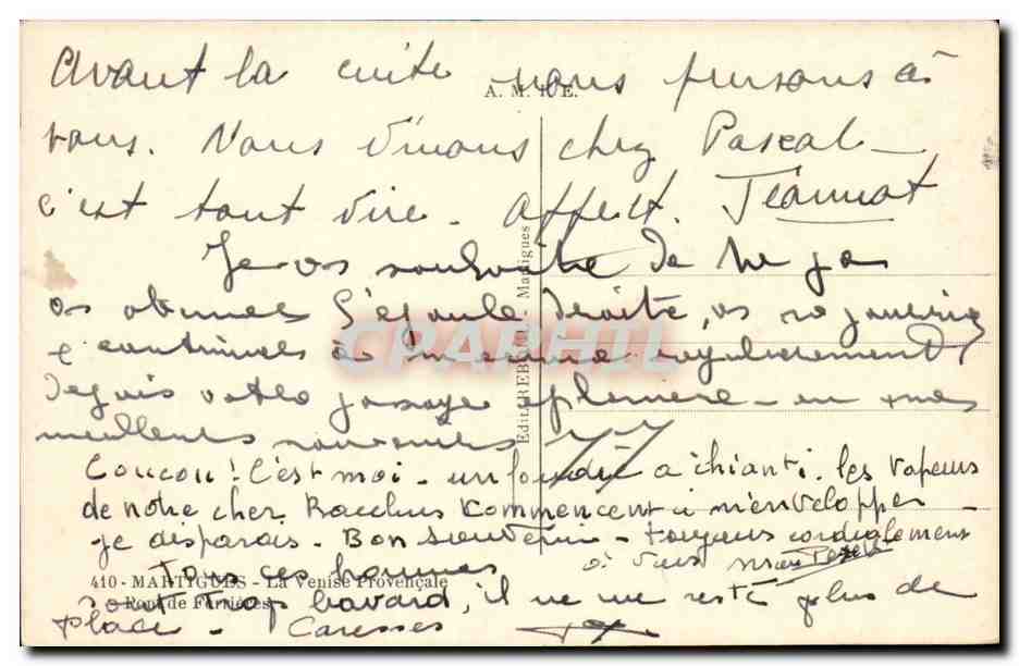 Les MArtigues CPA La VEnise provencale Pont de Ferrieres — Rückseite