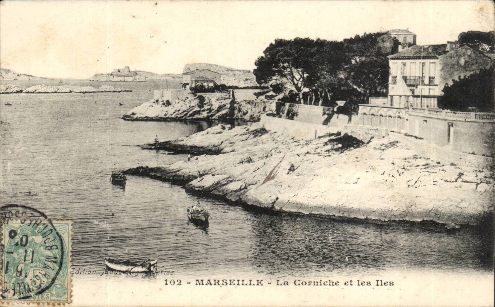 Marseille CPA La corniche et les iles