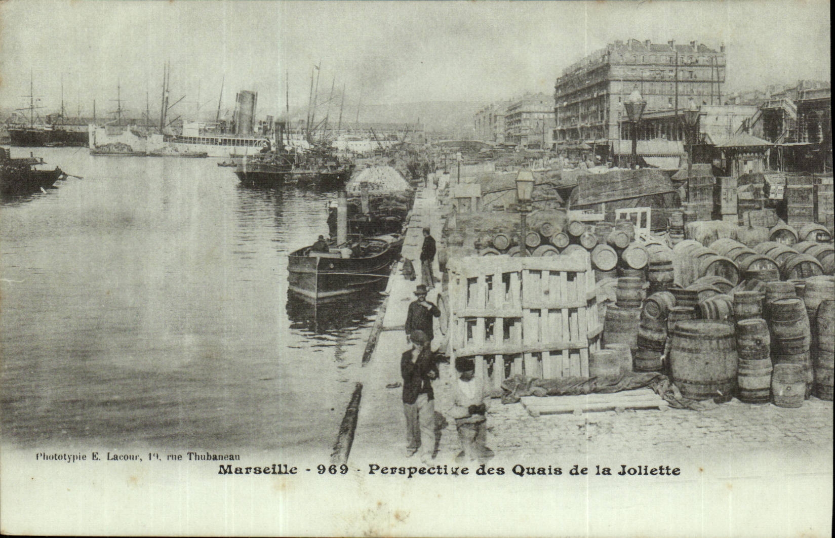 Marseille - 969 - Perspective des Quais de la Joliette — Phototypie E. Lacour, 14 rue Thubanean