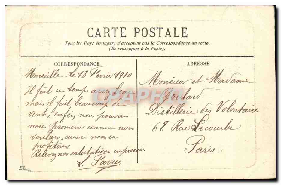 Marseille — La Passe du Vieux Port — Éditeur inconnu, n°24 — Verso