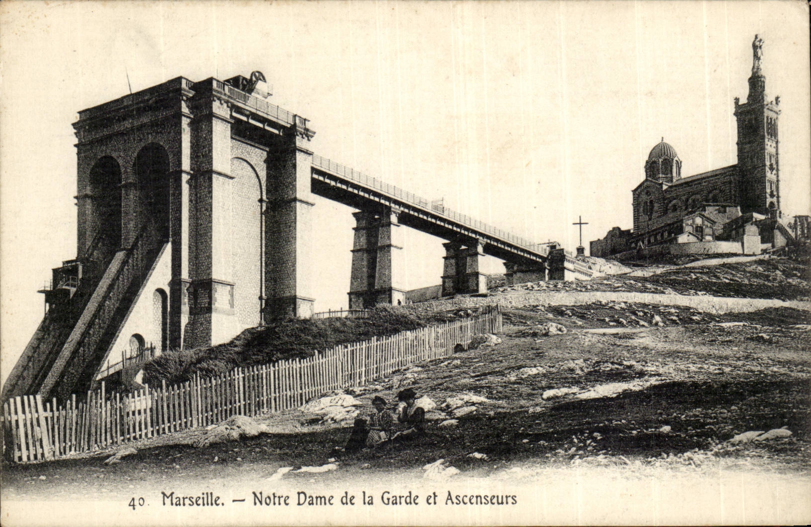 Marseille - Notre Dame de la Garde et Ascenseurs- CPA 