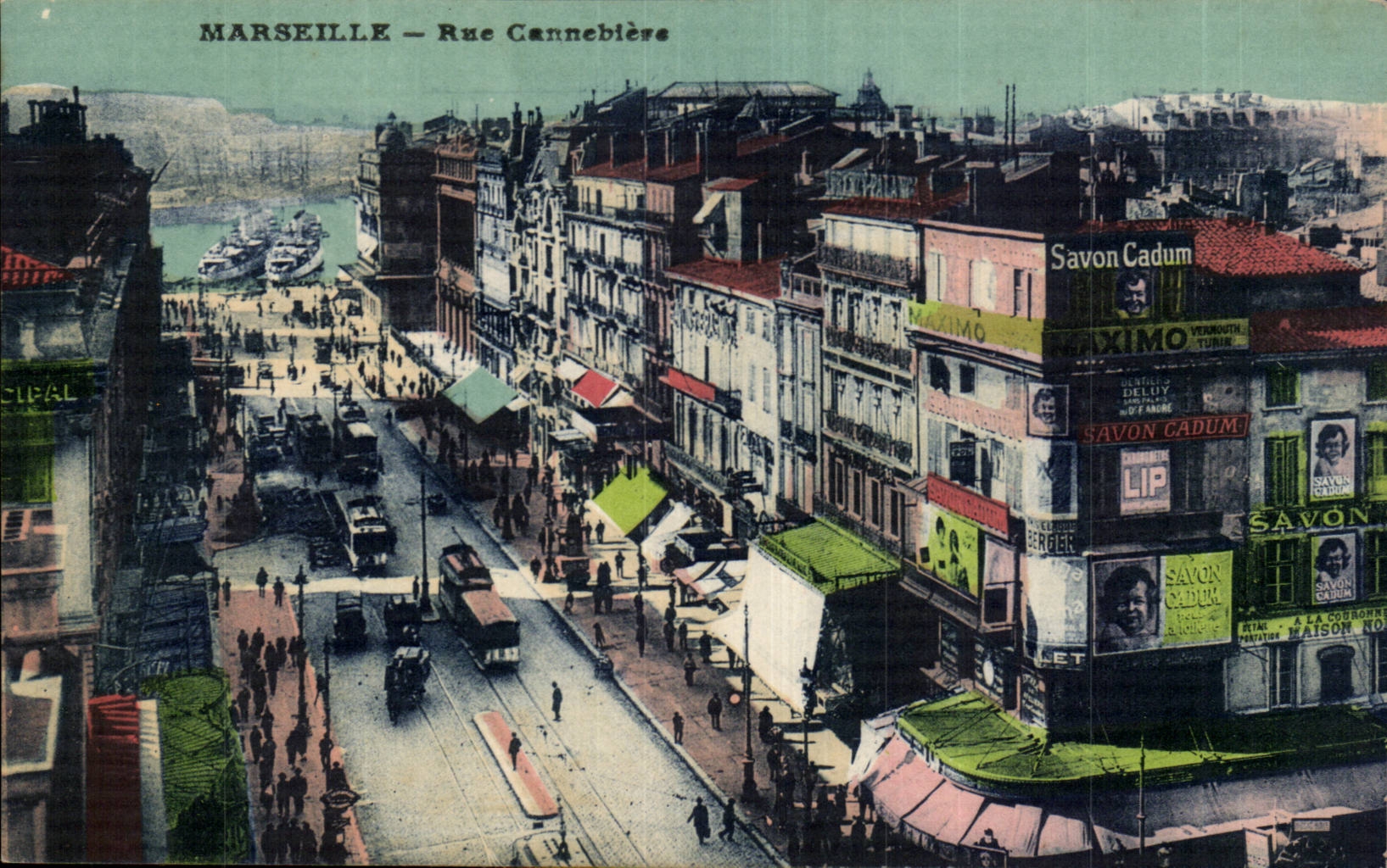 Marseille - Rue Cannebiere - tramway - Maximo - Savon Cadun - CPA 