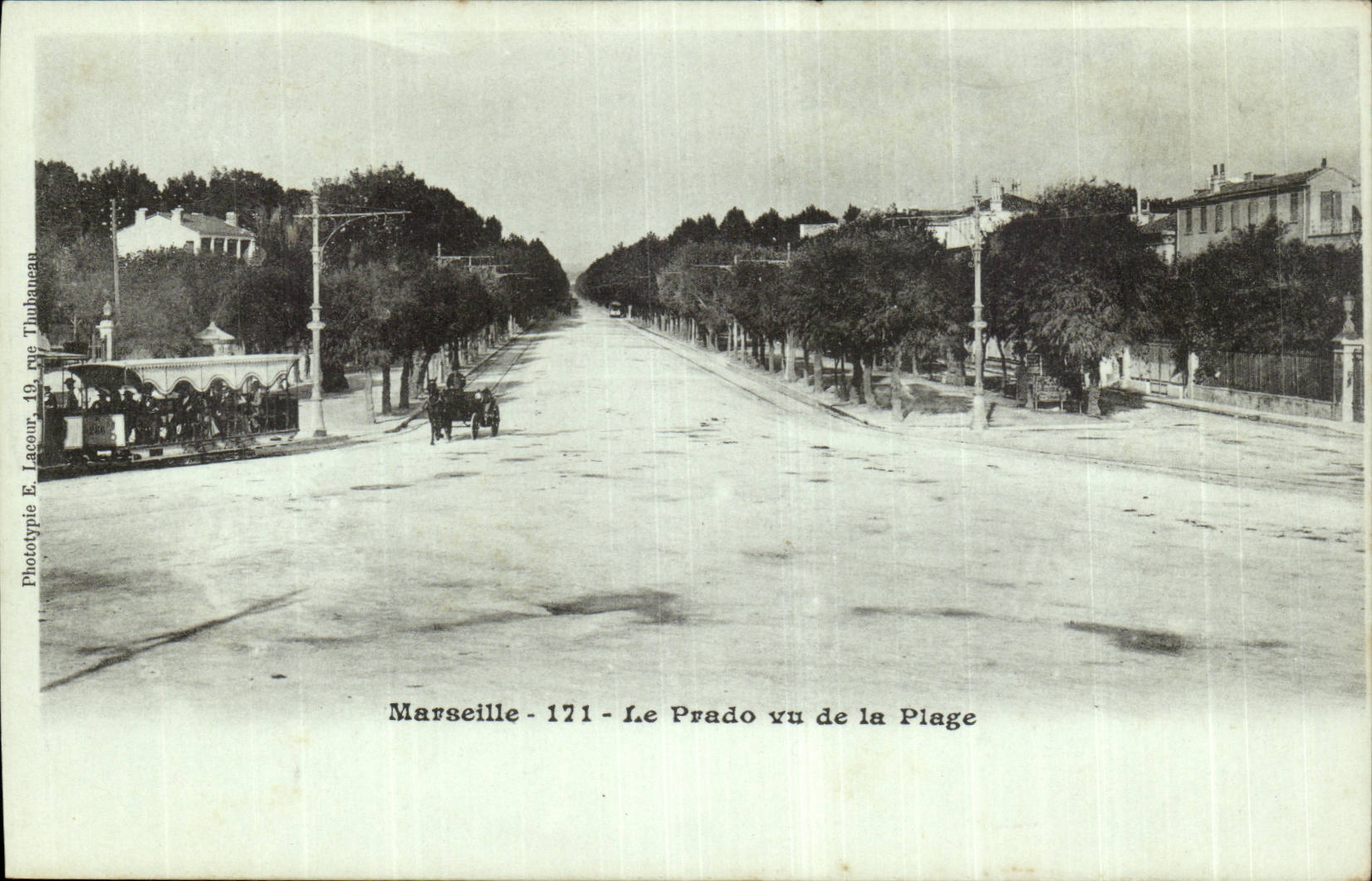 Marseille - Le Prado vu de la Plage - CPA 