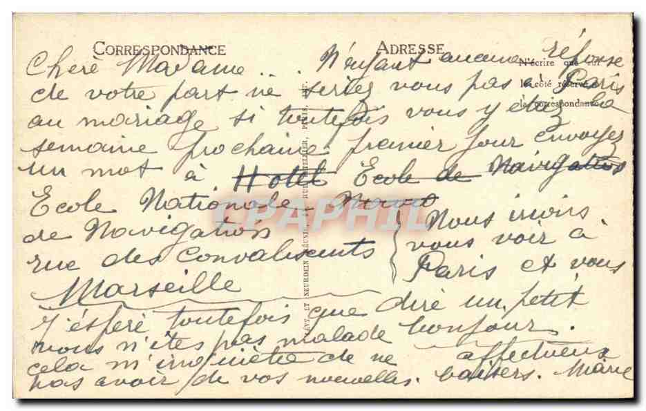 Marseille - La Corniche - Le Prophete et La Reserve - CPA  — Verso
