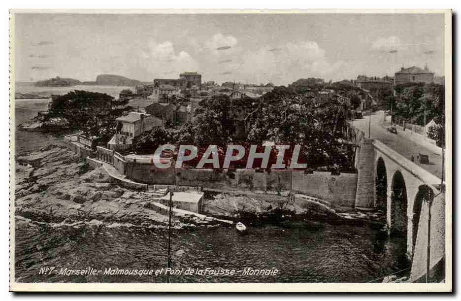 Marseille - malmousque et Pont de la fausse - Monnaie - CPA 