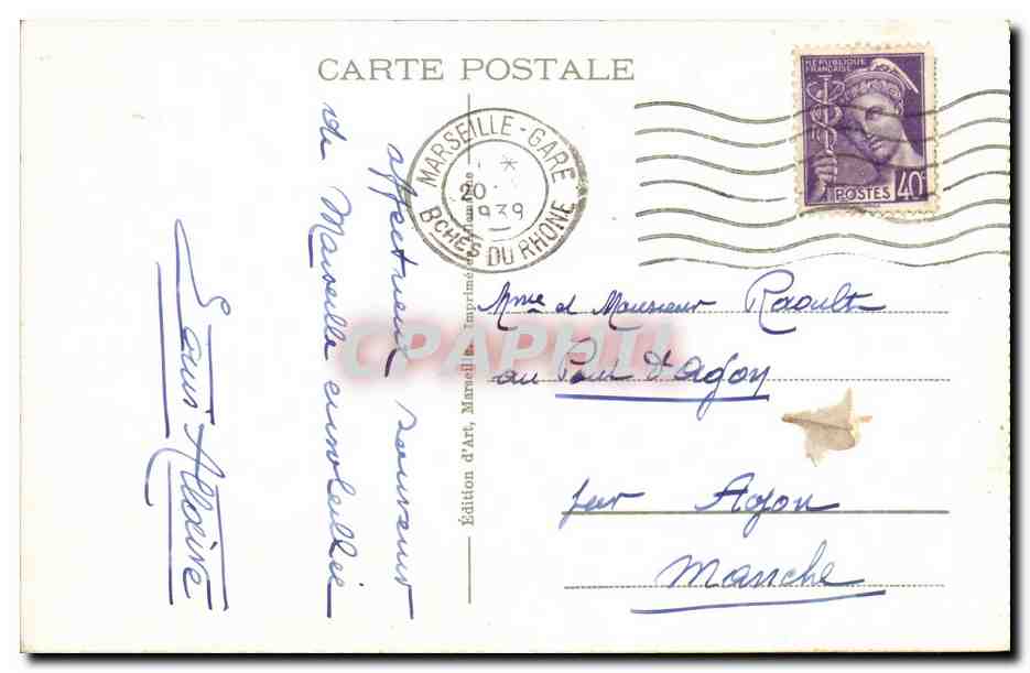 Marseille - malmousque et Pont de la fausse - Monnaie - CPA  — Rückseite