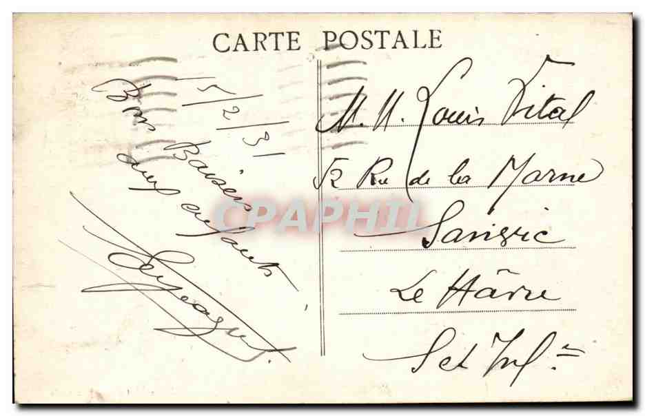 Marsella — Muelle de los Belgas — Edición Molinier — Reverso