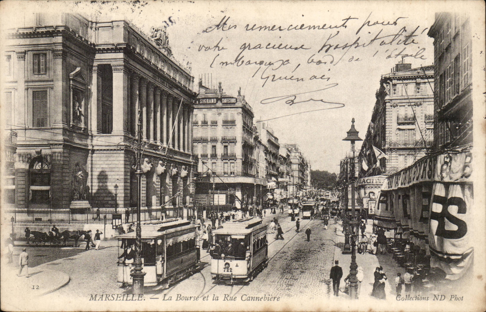 Marseille — La Bourse et la Rue Cannebière — Collections ND Phot