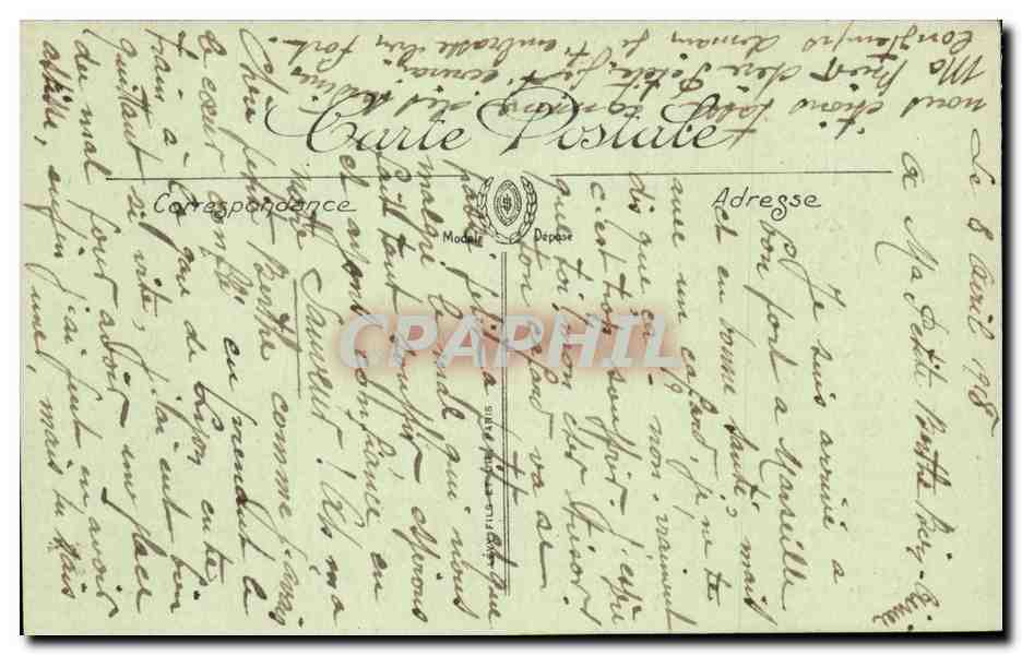 Marseille - Quai du Port - bateau - CPA  — Verso