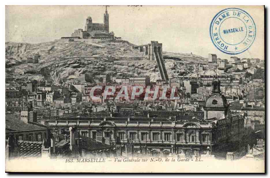Marseille - Vue Generale sur Notre Dame de la Garde - CPA 