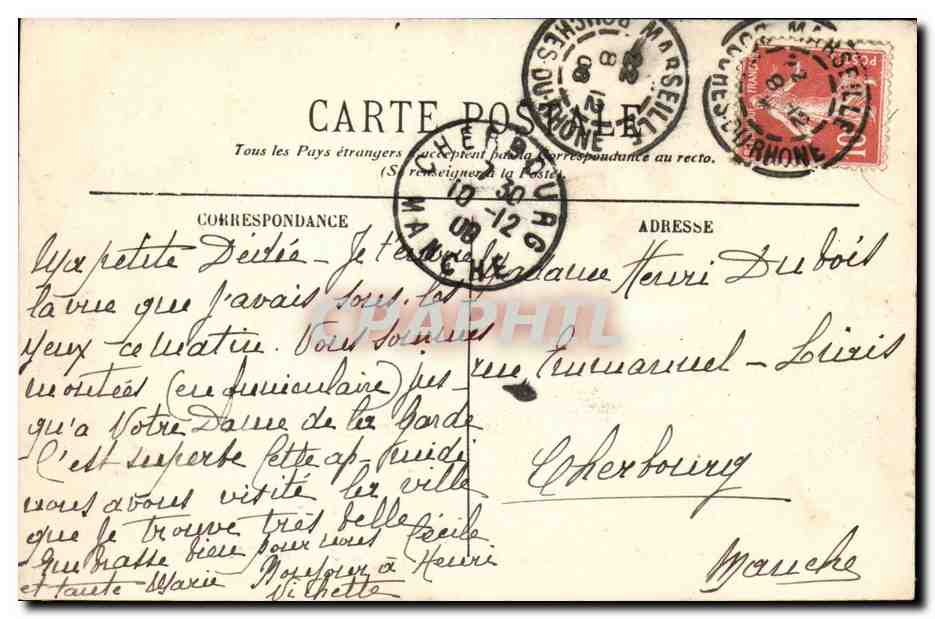 Marseille - Vue Generale sur Notre Dame de la Garde - CPA  — Rückseite