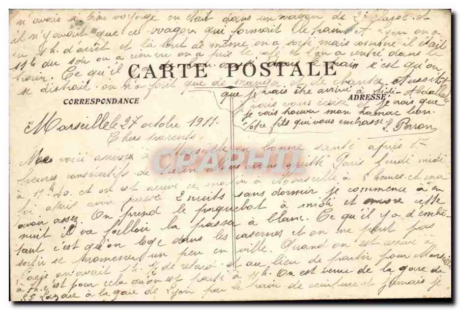 Marseille — Perspective du Quai du Port — éditeur inconnu, n° 81 — Reverso
