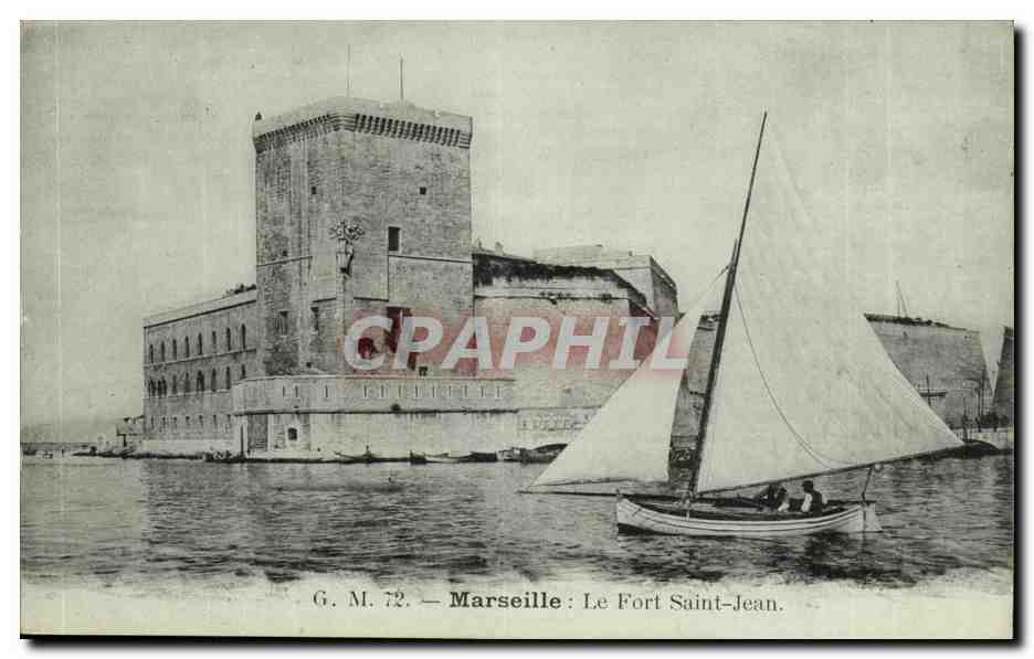Marseille - Le Fort Saint-Jean - bateau - CPA 