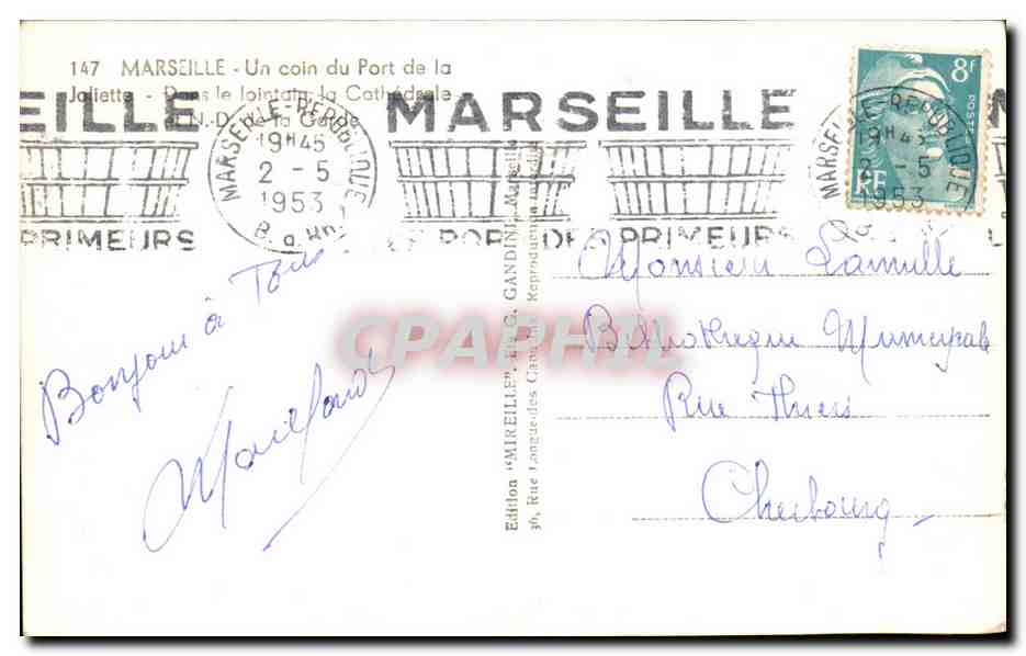 Marseille - Un Coin de la Porte de la Cathedrale - CPA  — Verso