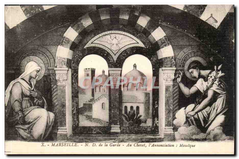 Marseille - Notre Dame de la Garde - Au Chevet - l'Annonciation - Mosaique - CPA 