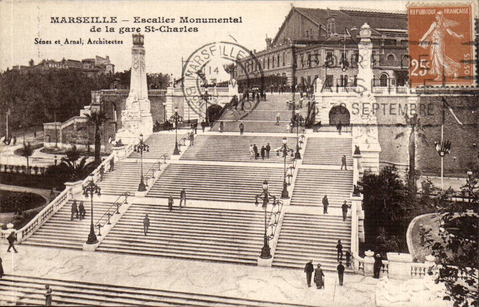 Marseille - Escalier Monumental de la Gare St Charles - CPA 