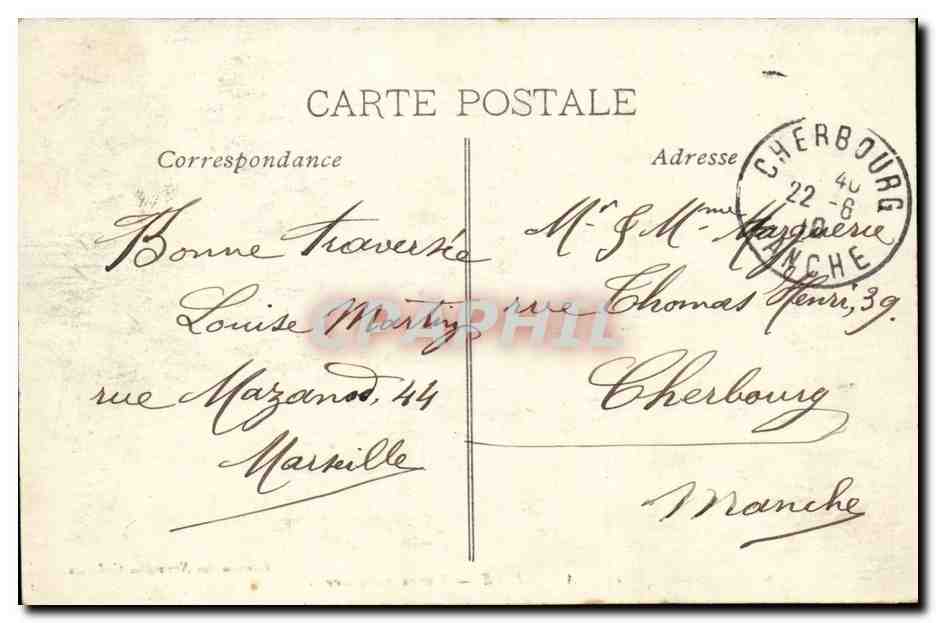 Marseille — Cours Bellecour — Edition des Nouvelles Galeries — Rückseite