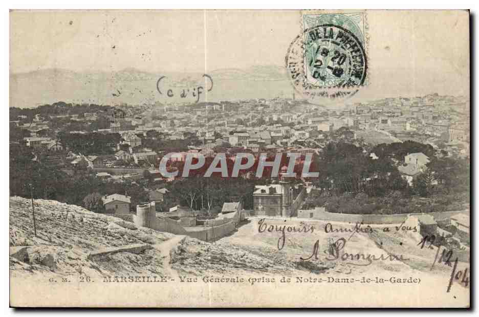 Marseille - Vue Generale prise de Notre Dame de la Garde - CPA 
