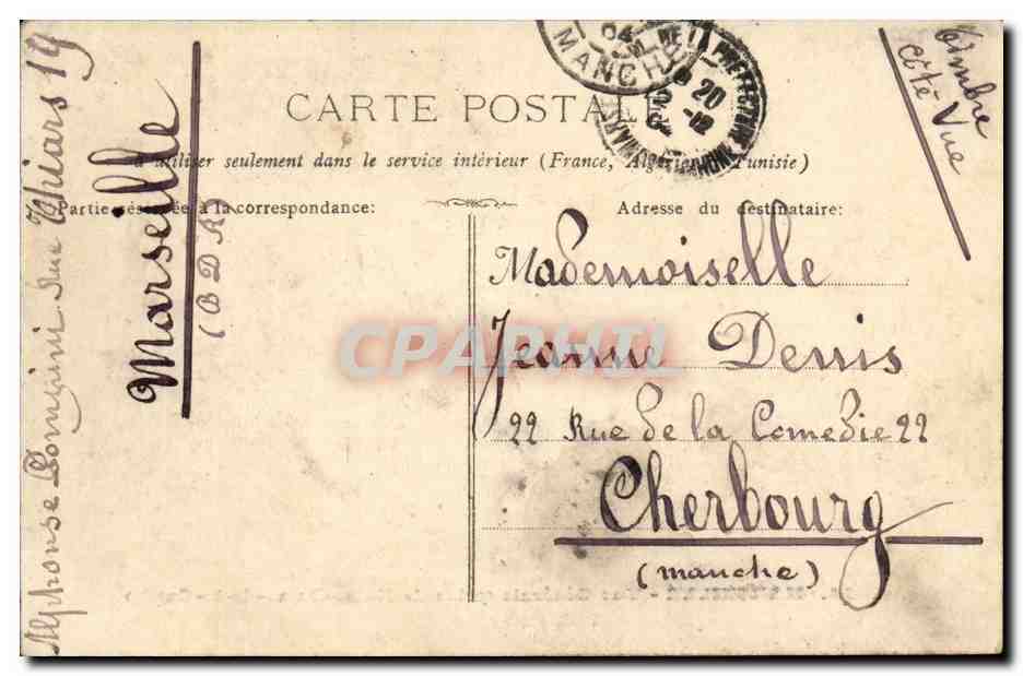 Marseille - Vue Generale prise de Notre Dame de la Garde - CPA  — Rückseite