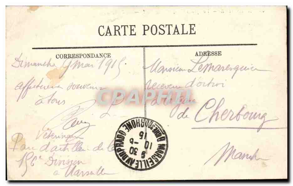 Marsella — Vista general del Puerto Viejo — editor desconocido, n° 45 — Reverso