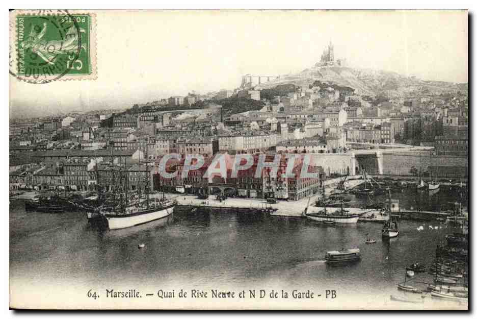 Marseille — Quai de Rive Neuve et ND de la Garde — PB