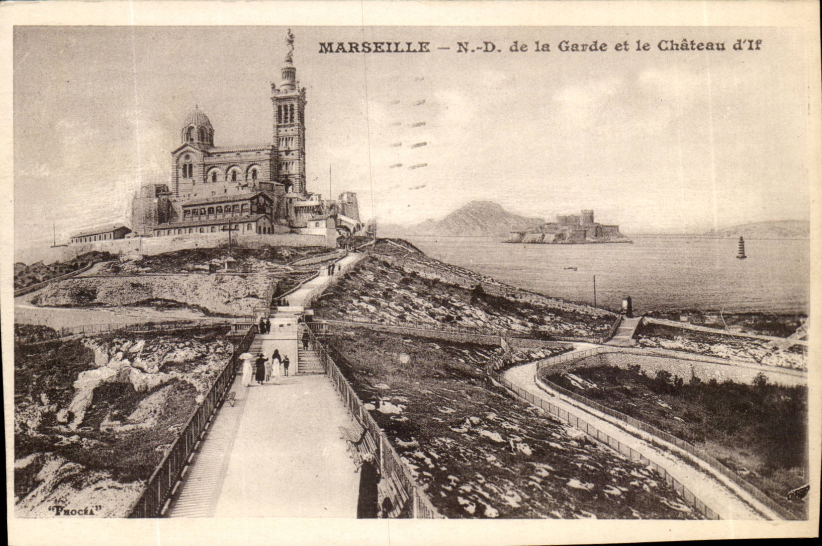Marseille - Notre Dame de la Garde et le Chateau d'If - CPA 