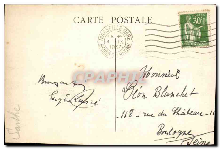 Marseille - Notre Dame de la Garde et le Chateau d'If - CPA  — Verso