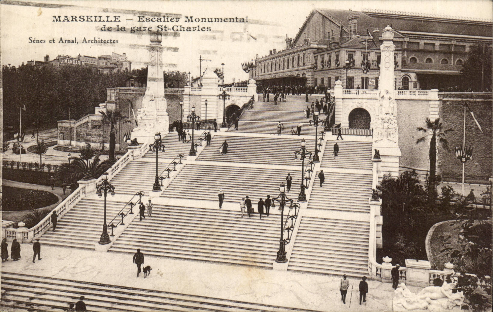 Marseille - Escalier Monumental de la Gare St Charles - CPA 