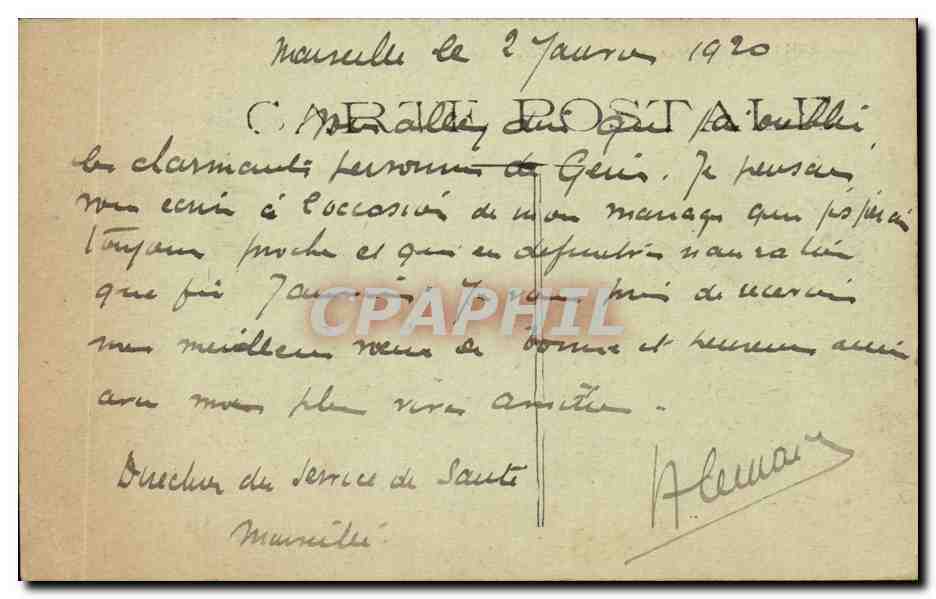 Marseille - La Prefecture - CPA  — Verso