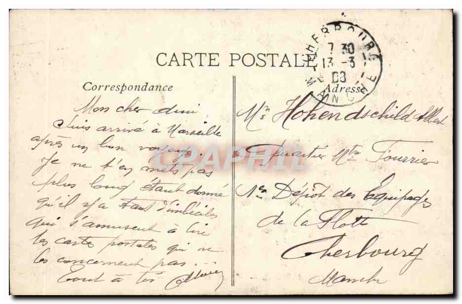 Marseille - Place Castellane - CPA  — Verso
